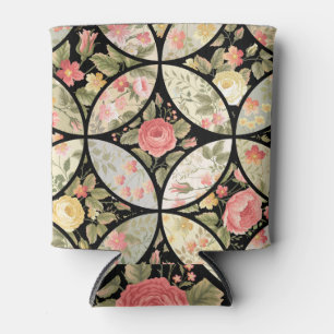 Porta-lata Patchwork Floral Vintage Padrão Invisível