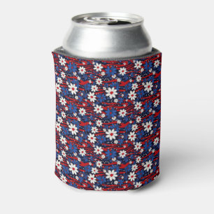 Porta-lata Patriotic Bloom - Estrelas, Stripes e Elegância Fl