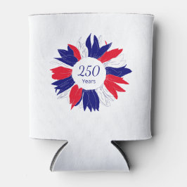 Porta-lata Patriotic Floral 4th of July Bbq 250 Anniversary 