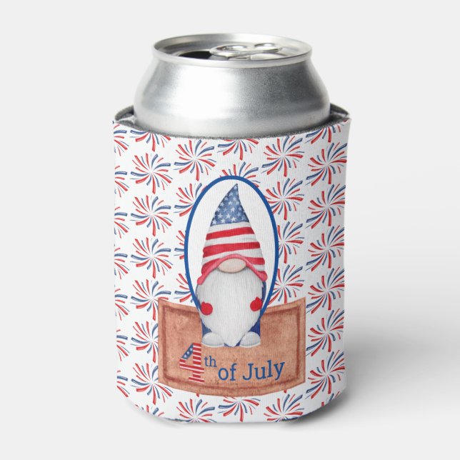 Porta-lata Patriotic Gnome Cooler (Can Front)