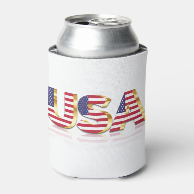 Porta-lata Patriotic USA Flag Can Cooler (Can Front)