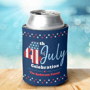 Porta-lata Patriótico, 4 de julho, Red White Blue USA - Bande