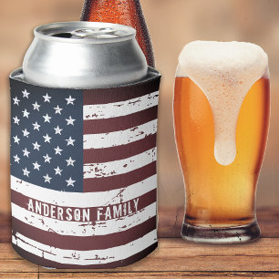 Porta-lata Patriótico Americano de Bandeira Americana Person
