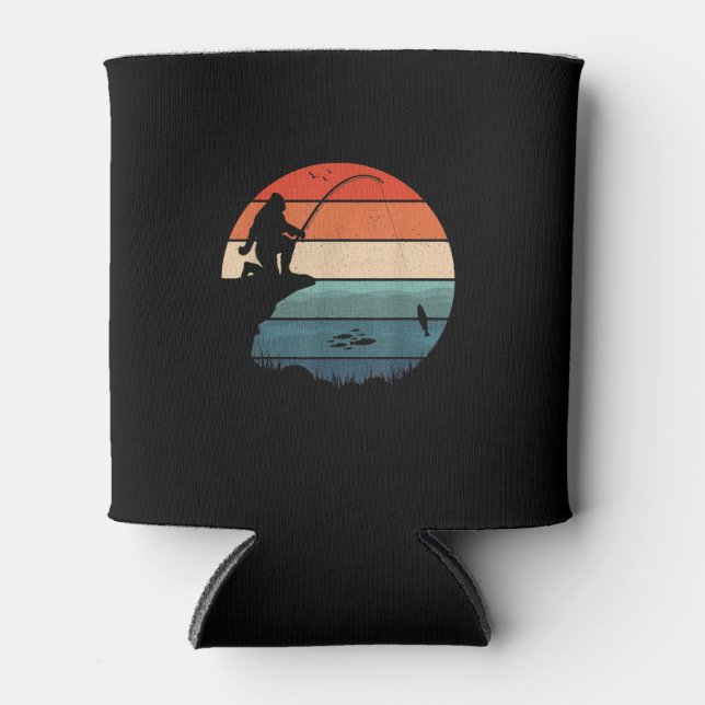 Porta-lata Pé Grande Pescaria Sasquatch Frisherman Funny Padr (Frente)