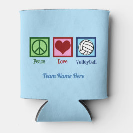 Porta-lata Peace Love: Equipe Personalizada de Voleibol Nome