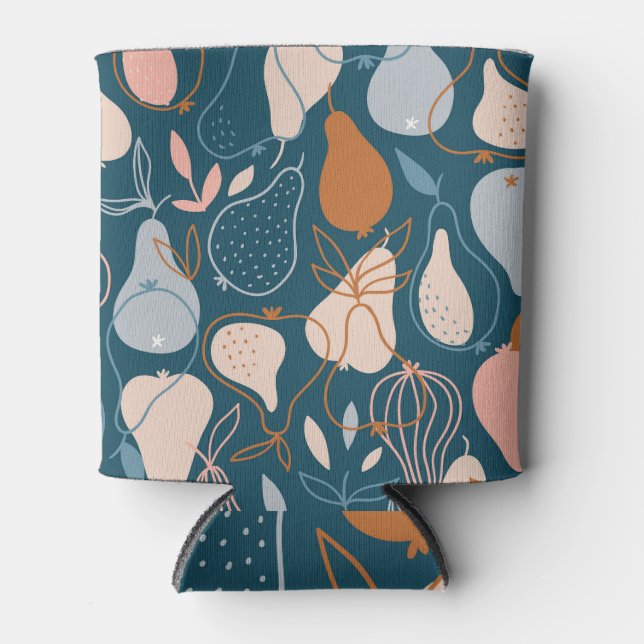 Porta-lata Pear na moda: Padrão Escandinavo Escuro (Frente)