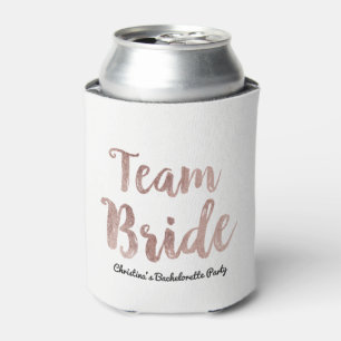 Porta-lata Peça branca Dourado chique Glam de Bachelorette d