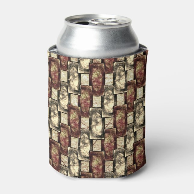 Porta-lata Peças retangulares esculpidas e manchadas, ouro ve (Can Front)