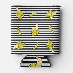 Porta-lata Pedaços de bananas de cartoon: estilo retrô.