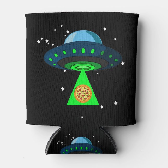 Porta-lata Pegada de pizza de OVNI (Frente)