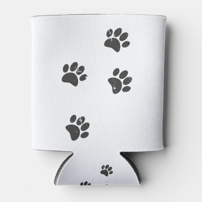 Porta-lata Pegadas de Pata de Cachorro Distressed (Frente)