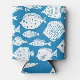 Porta-lata Peixe Vintage: Conjunto de Ilustração Decorativo.