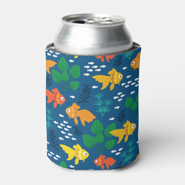 Porta-lata Peixes Dourados no Aquário (Can Front)