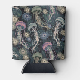 Porta-lata Peixes-judeus etéreos e anêmonas em Teal e Rosa