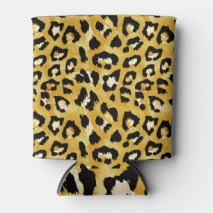 Porta-lata Pele Animal, Leopardo Aquarela Sem Semente.