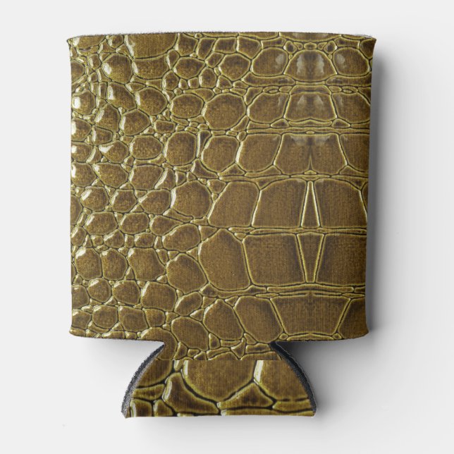 Porta-lata Pele Crocodilo: Detalhe da Textura de Fechamento (Frente)