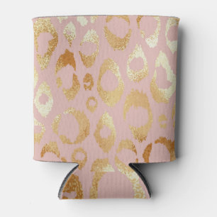 Porta-lata Pele-leopardo, textura de ouro-rosa