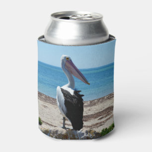 Porta-lata Pelican Perch Em Um Rock Praia,