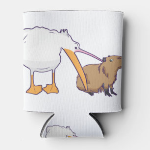 Porta-lata Pelican tenta comer Capybara Funny Cute Kawaii