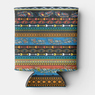Porta-lata Penas Étnicas: Embroiderme Boho Chic