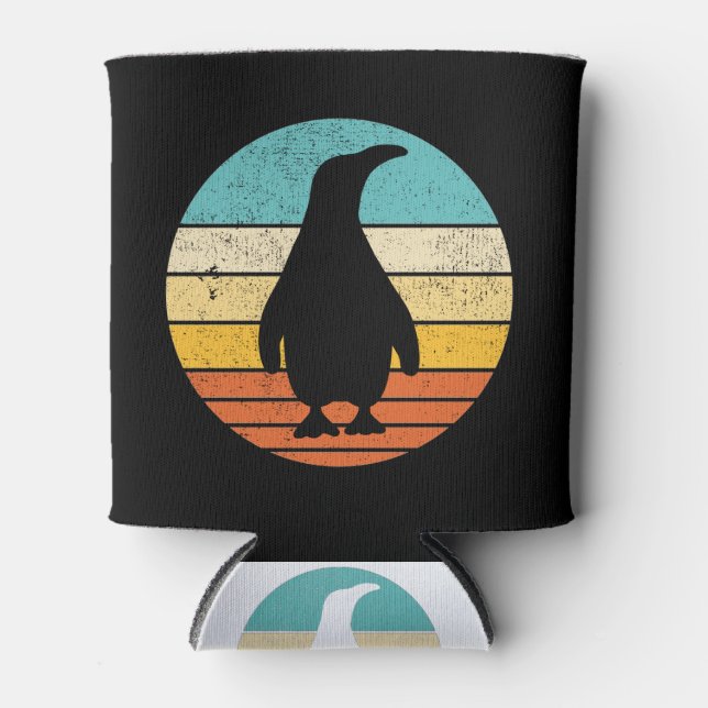 Porta-lata Penguin Retro Vintage Sunset (Frente)