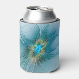 Porta-lata Pequena Bela Moderna Flor de Arte Fractal Azul Dou