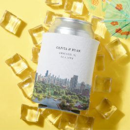 Porta-lata Personalização de Favor de Casamento de Chicago