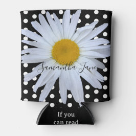 Porta-lata Personalização de margarida branca de Bolinhas bra