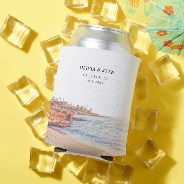 Porta-lata Personalização do Favor do Casamento La Jolla (Verão in situ)