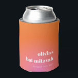 Porta-lata Personalizado Bat Mitzvah Único com Gradiente Lara<br><div class="desc">Gradiente Cor-de-Cor-de-Cor-de-Cor-de-Cor-de-Rosa Único Bat Mitzvah Personalizado</div>