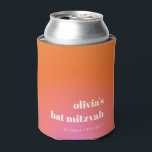 Porta-lata Personalizado Bat Mitzvah Único com Gradiente Lara<br><div class="desc">Gradiente Cor-de-Cor-de-Cor-de-Cor-de-Cor-de-Rosa Único Bat Mitzvah Personalizado</div>