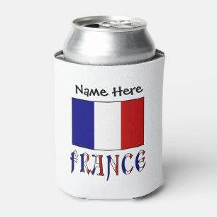 Porta-lata Personalizado com a França e a Bandeira Francesa
