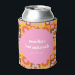 Porta-lata Personalizado de Bat Mitzvah Laranja Cor-de-Rosa C<br><div class="desc">Cor de rosa-rosa,  cor-de-rosa,  cor-de-laranja,  Bat Mitzvah,  costuma arrefecer</div>