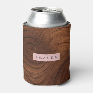 Porta-lata Personalizado Estilo Rústico Madeira Escura Textur