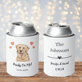 Porta-lata Personalizado Golden Retriever Pet Casamento Pode