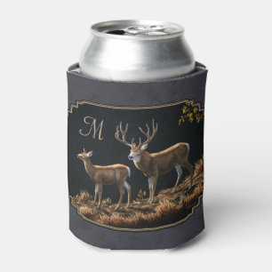 Porta-lata Personalizar Cinza de Mule Deer Buck e Doe