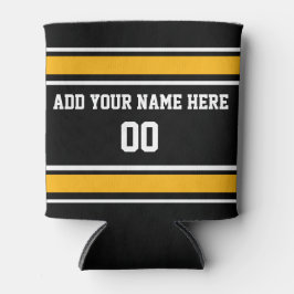 Porta-lata Personalizar preto e Dourado com seu nome