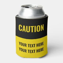 Porta-lata Personalizar sinal de precaução preto