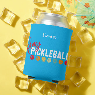 Porta-lata Personalizável Adoro Jogar Pickleball com Design