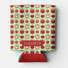 Porta-lata Personalized Apple Fall Check Cozy Teacher Cute