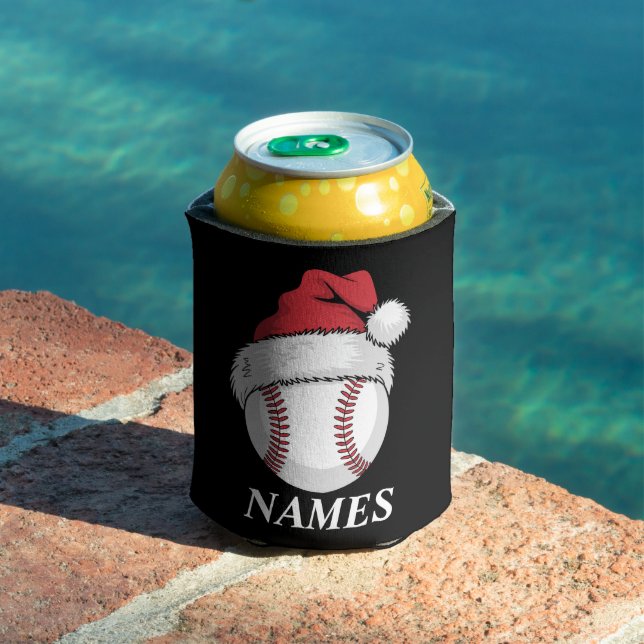 Porta-lata Personalized Name Christmas Baseball Santa Hat (Piscina in situ)