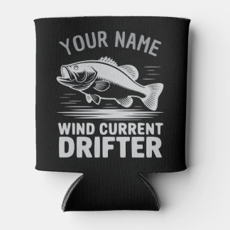 Porta-lata Personalized Name Wind Current Drifter Bass Fish