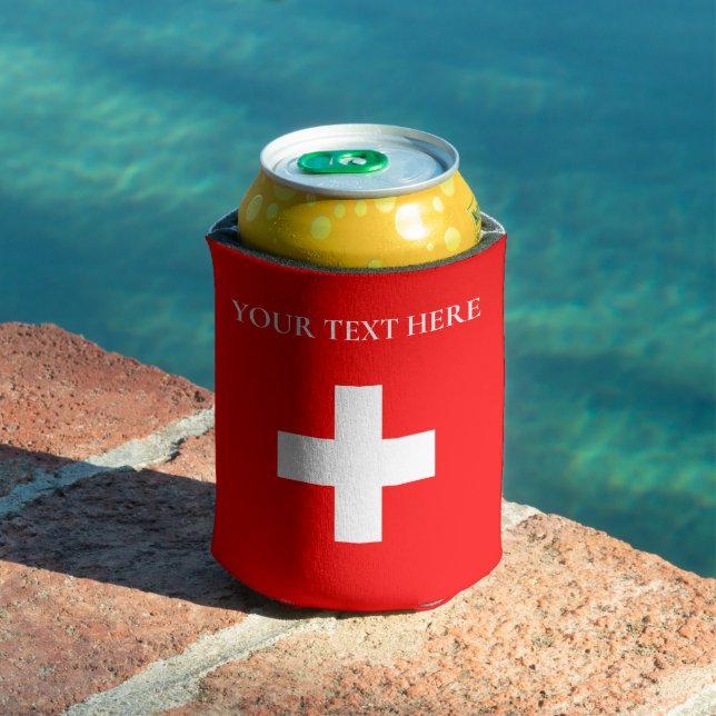 Porta-lata Personalized Switzerland Flag Schweiz Swiss Europe (Piscina in situ)