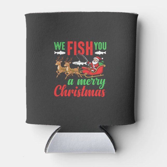 Porta-lata Pesca de Natal Feliz Peixe Você (Frente)