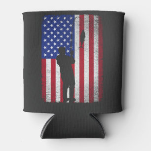 Porta-lata Pescaria 4 de Julho Bandeira Americana Pescador 
