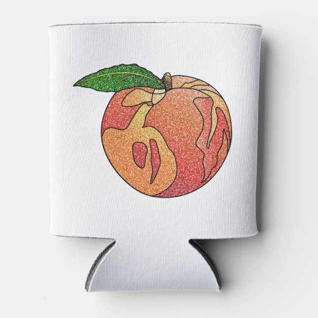 Porta-lata Pêssego com brilho (Frente)