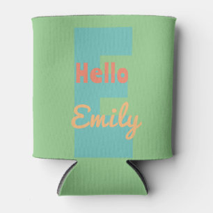 Porta-lata pêssego rosa moderno da minhoca monograma