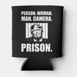 Porta-lata Pessoa. Mulher. Cara. Câmera. Prisão.