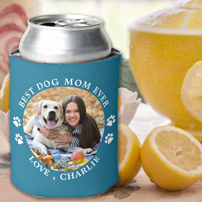 Porta-lata Pet Foto Personalizada Trendy Melhor Cão Mãe Nunca (Criador carregado)
