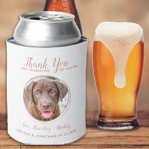 Porta-lata Pet Wedding Modern Rosa Dourado Dog Foto Muito Obr